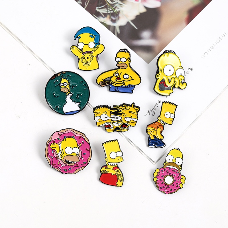 Huy Hiệu Cài Áo Hình Simpsons Hoạt Hình Ngộ Nghĩnh