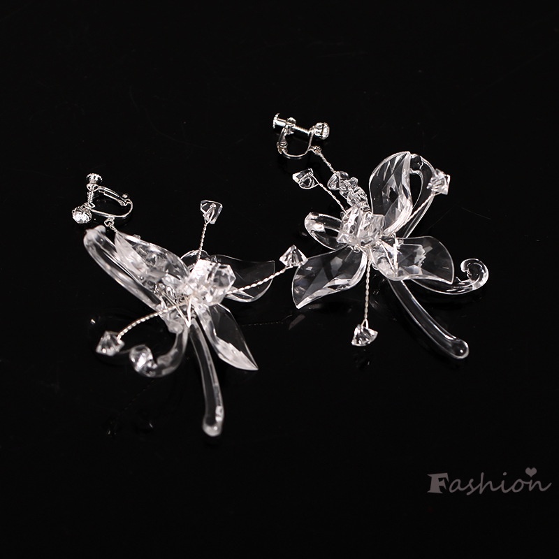 1 Set Kẹp Tóc Và Khuyên Tai Handmade Đính Đá Pha Lê Lấp Lánh Cho Cô Dâu