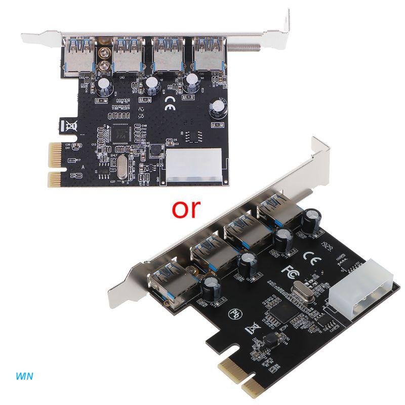 Thẻ chuyển đổi mở rộng 4 cổng PCI-E sang USB 3.0 HUB PCI 5 Gbps tốc độ