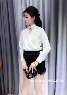 Sơ mi lụa choker VON LỤA SIÊU ĐẸP