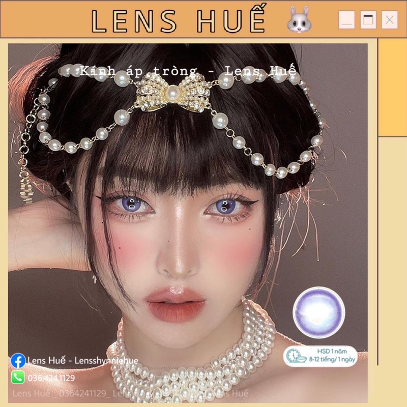 Lens Xanh biển BLUE - kính áp tròng màu tây tone lolita - Lens Huế