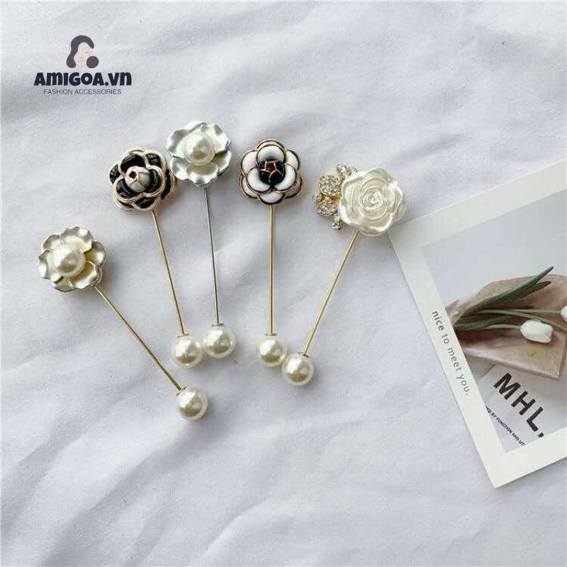 Ghim Cài Áo Hình Hoa Đính Ngọc Trai