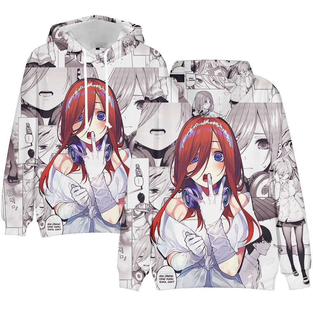 Áo Hoodie Hóa Trang Nhân Vật Nakano Ichika Nino Miku 3D