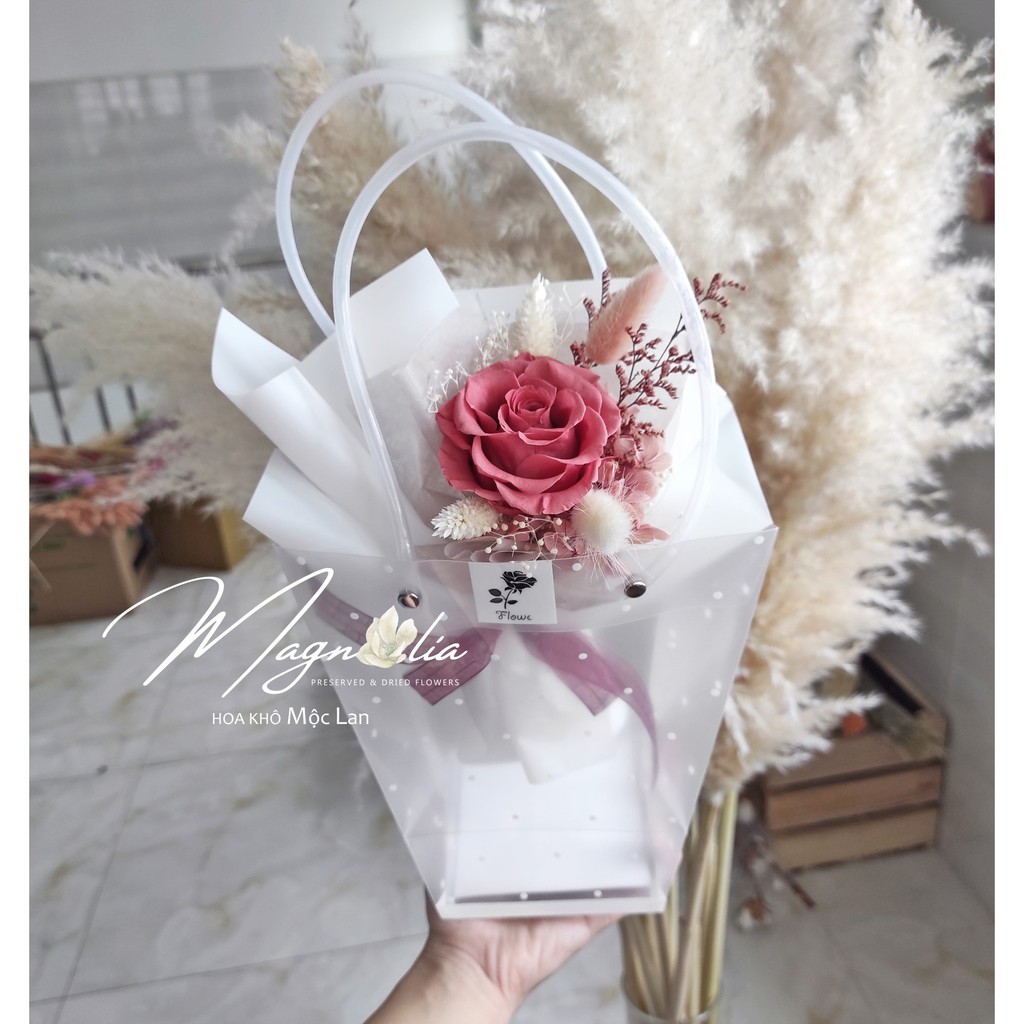 Set Bó hoa hồng tặng kèm túi giấy Kraft ❤️FREESHIP❤️ Món quà bất tử bằng hoa thật nhân ngày nhà giáo việt nam 20/11