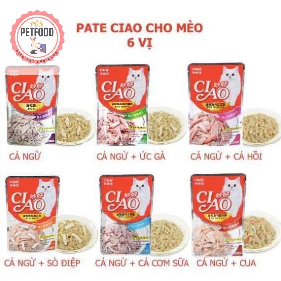 Pate Ciao Cho Mèo Phù Hợp Mọi Độ Tuổi - Gói 60g