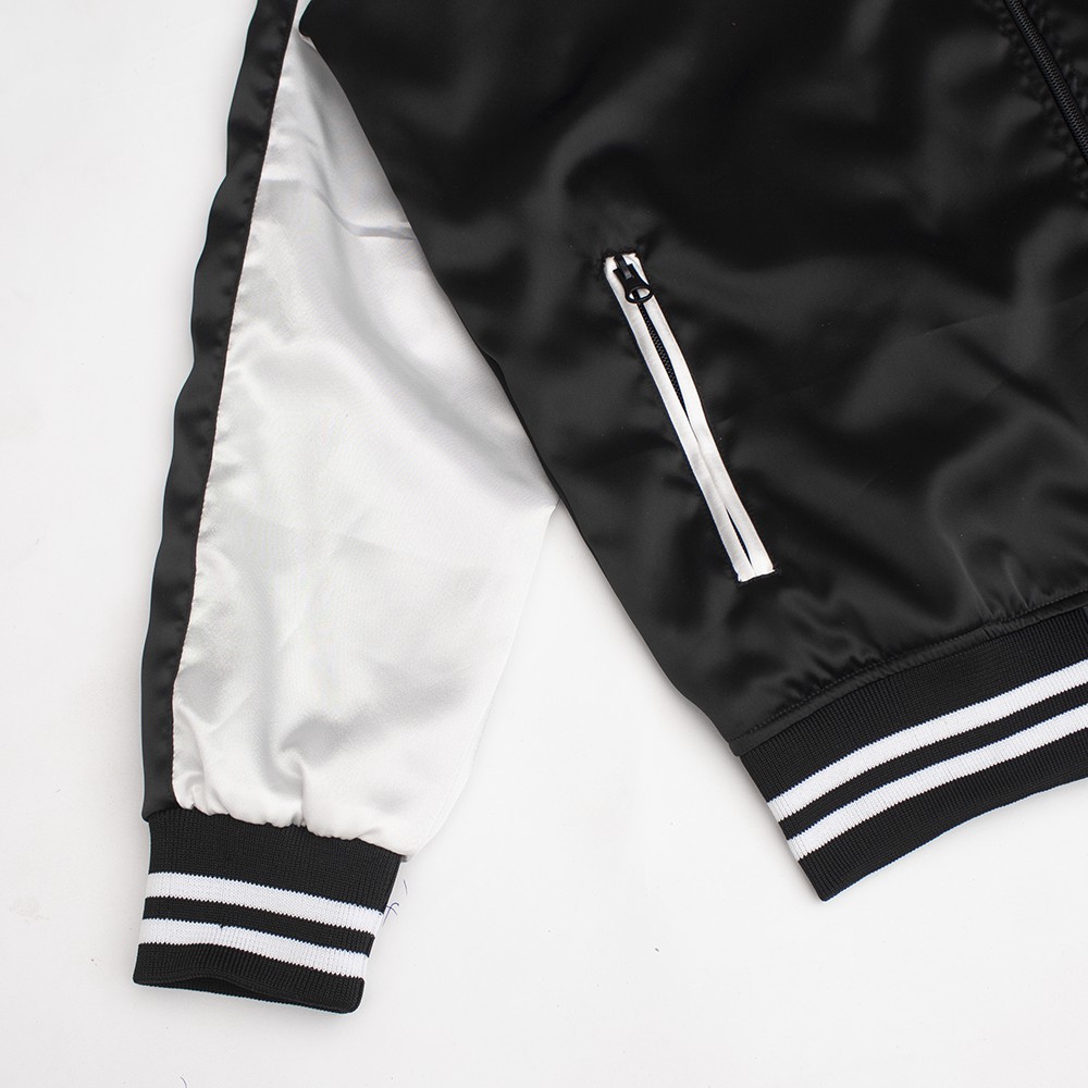 Áo Khoác Bomber 2 Mặt Trượt Nước Sukajan by Xfire Áo Gió Đen Phi Bóng
