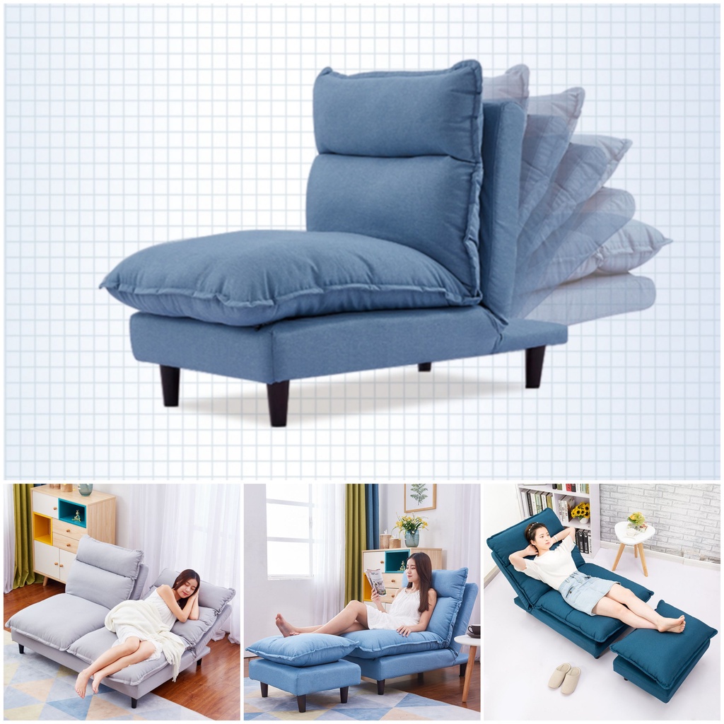 Ghế Sofa Giường Gấp Gọn Đa Năng Thông Minh Kèm Theo Đôn Ghế Gác Chân, Ghế Lười Thư Giãn Văn Phòng Sofa Bed Hapo