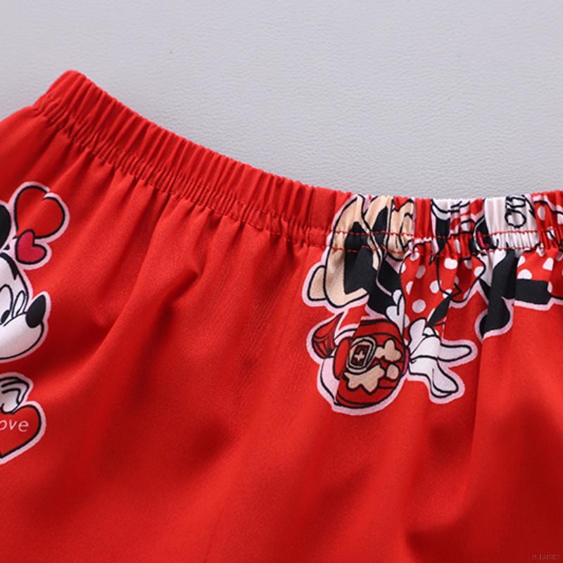 Set 2 Món Đồ Ngủ Tay Dài In Hình Chuột Mickey Dễ Thương Cho Bé Từ 0-6 Tuổi