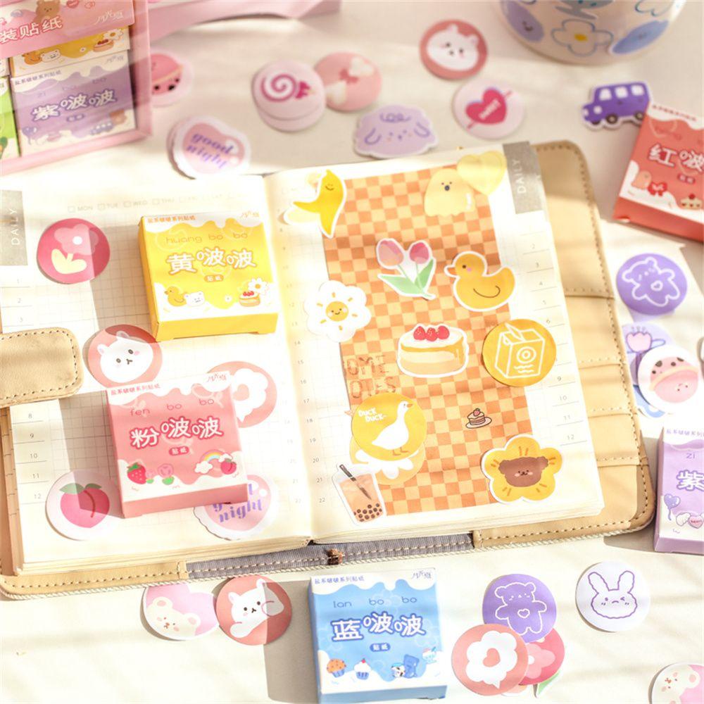 Set 300 Miếng Dán Trang Trí Điện Thoại / Nhật Ký Hình Phong Cảnh Dễ Thương