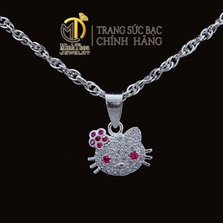 Dây chuyền/Vòng cổ kitty bạc cho bé gái/Vàng bạc Minh Thoa cam đoan bạc chuẩn bảo hành trọn đời
