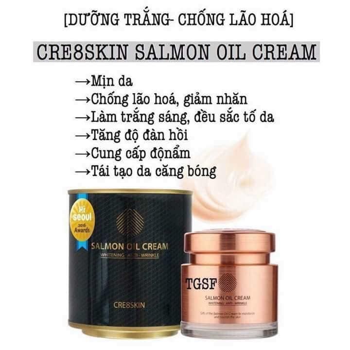 Kem Dưỡng Da Cá Hồi Dưỡng Ẩm Chống Lão Hóa Cre8skin Salmon Oil Cream Hàn Quốc