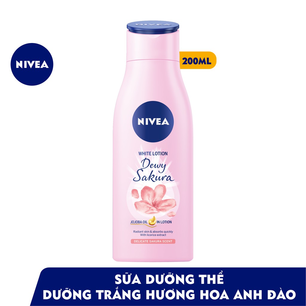 Sữa dưỡng thể dưỡng trắng da Nivea Dewy Sakura (200ml) - 85701