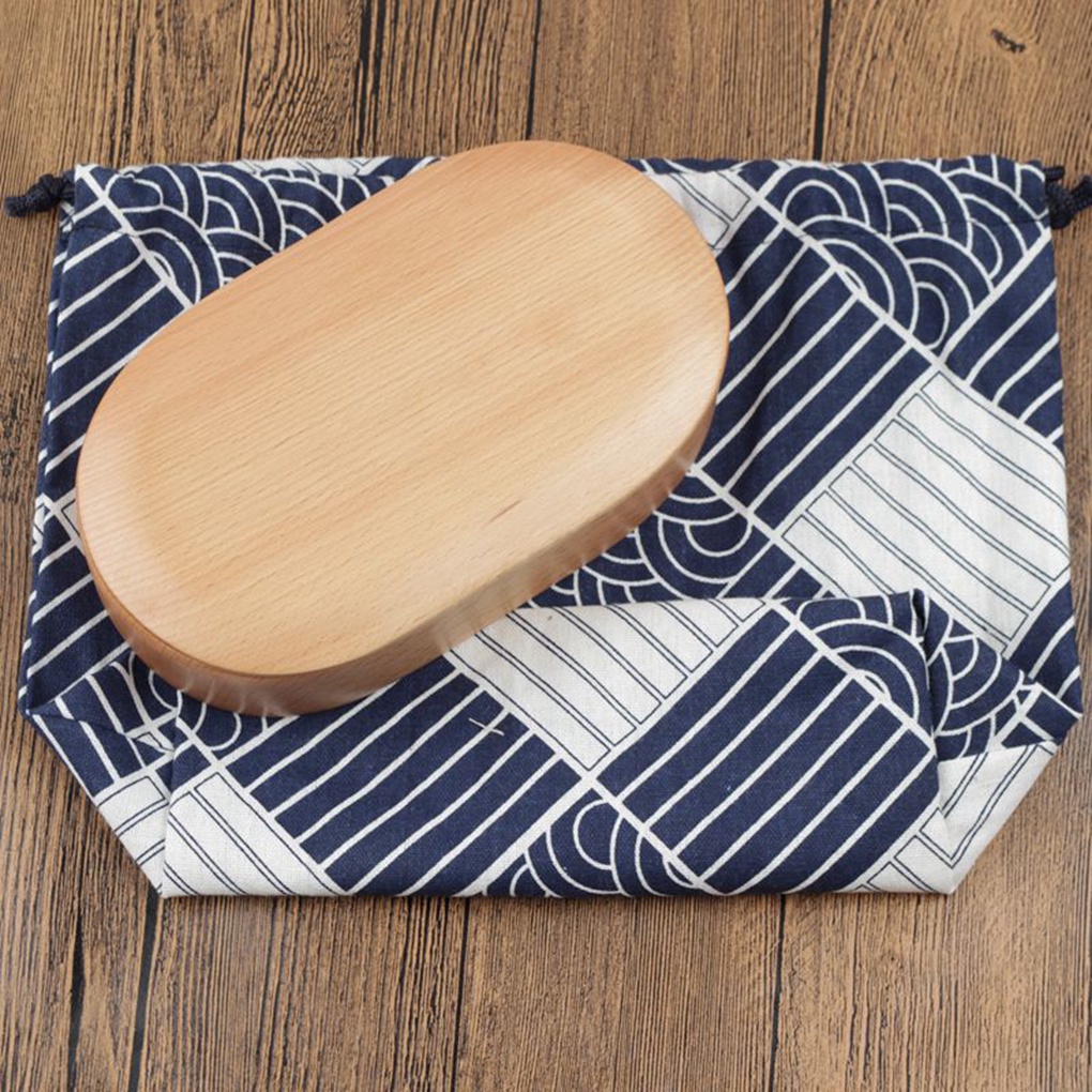 Túi rút vải cotton lanh dành cho đựng hộp cơm trưa