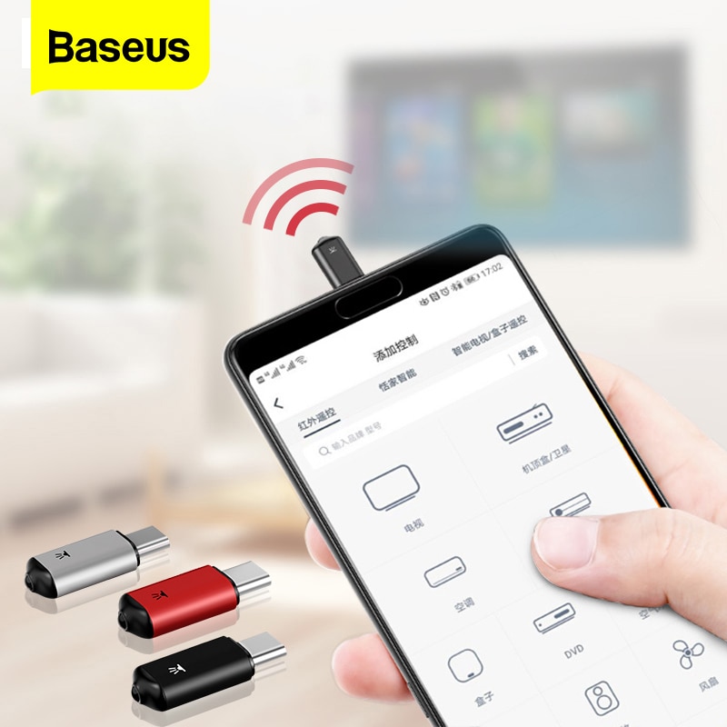 BASEUS mini Universal điều khiển từ xa cho Samsung LG Air Mouse USB loại C thông minh IR điều khiển adapter cho điều hòa Android TV