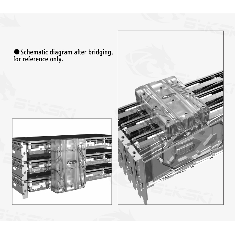 Khối Kết Nối Bykski Vga-Sli & Cf-Squall-V2 L4-3Way Gpu 40mm Sli / Cf