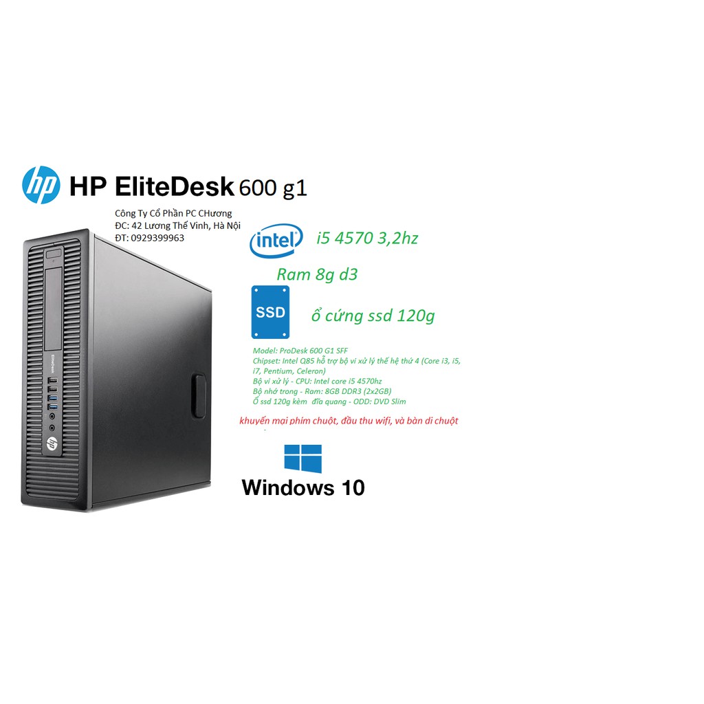 bộ máy tính hp 600g1 chíp i5 4570, ram 8g, ssd 120g và hdd 500g | WebRaoVat - webraovat.net.vn