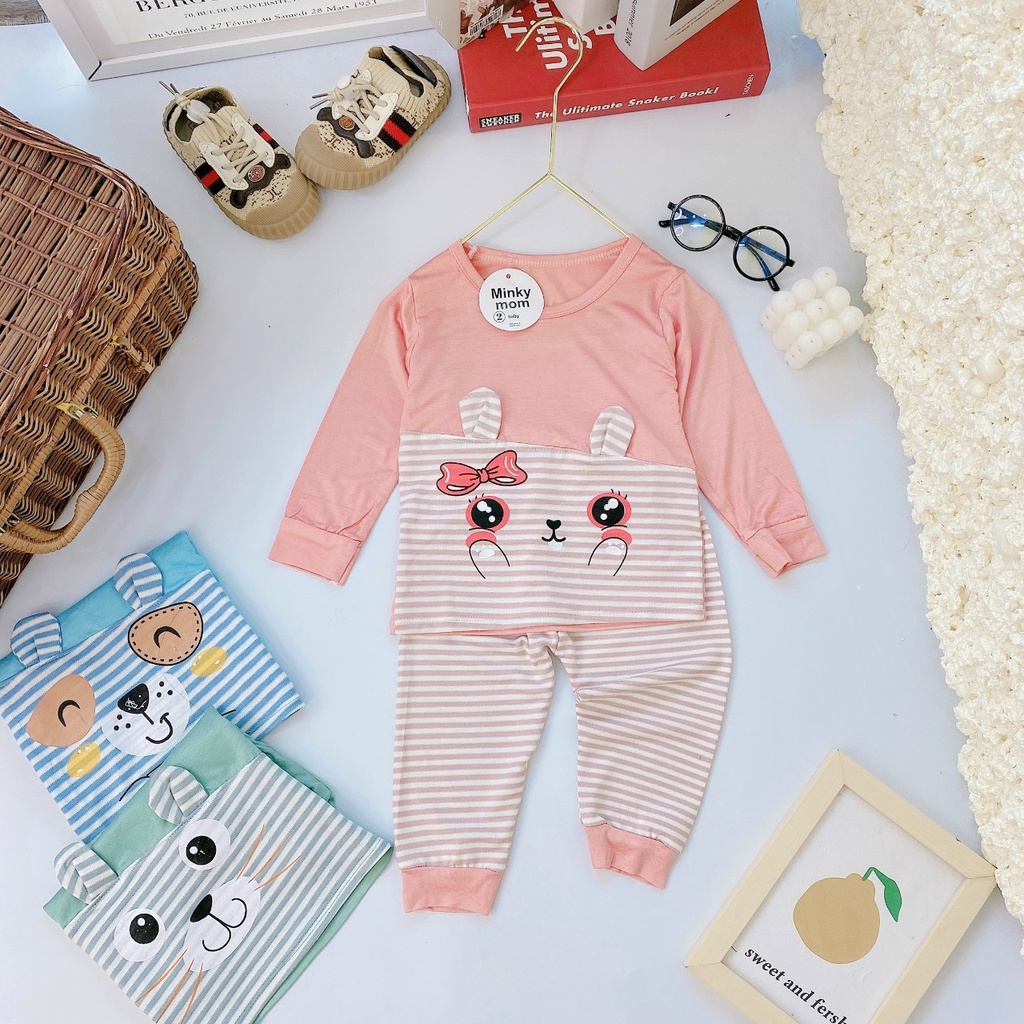 Bộ dài tay cho bé trai và bé gái chất thun lạnh từ 8kg đến 18kg JKIDS_XM