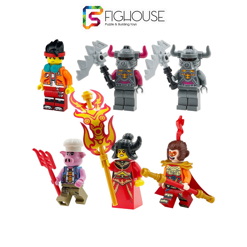 Combo 6 Minifigures Tây Du Ký : Tôn Ngộ Không , Thiết Phiến Công Chúa - Đồ Chơi Lắp Ráp non-lego 1638 [C14]