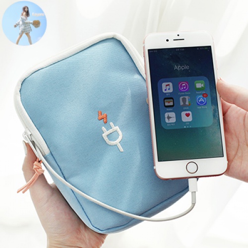 Túi Đựng Dây Cáp Sạc Tai Nghe 2 Ngăn Thời Trang Hàn Quốc | BigBuy360 - bigbuy360.vn