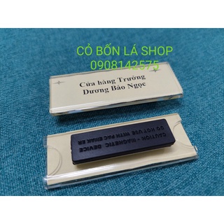 Bảng tên nhân viên gắn nam châm/ bảng tên mica gắn nam châm