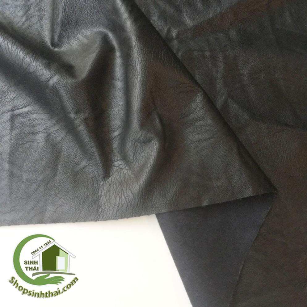 Vải da may quần áo - vải giả da màu đen  - Cắt liền thành 1 tấm tùy số lần đặt