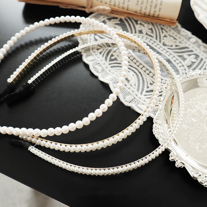 Băng đô đính ngọc trai giả vintage cho nữ