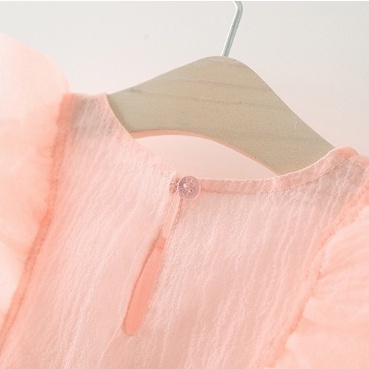 Đầm Công Chúa Không Tay Phối Lưới Đính Nơ Dễ Thương Phong Cách Hàn Quốc Thời Trang Mùa Hè Cho Bé Gái