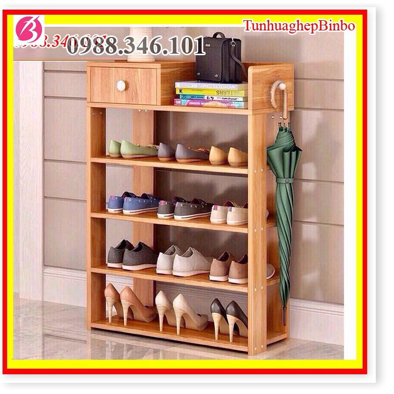 [Xả hàng]Tủ giày gỗ - kệ giày gỗ 5 tầng đa năng gỗ ép cao cấp kích thước 60*24*85cm