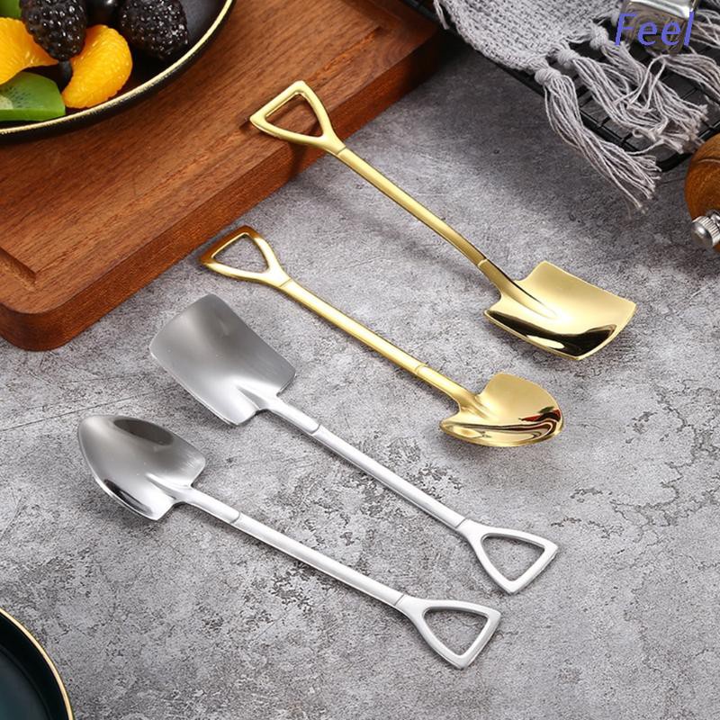 Muỗng khuấy cafe ăn bánh kem dưa hấu tráng miệng hình xẻng bằng thép không gỉ