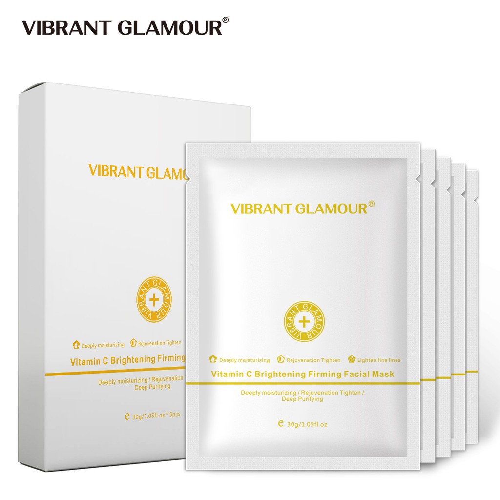 Bộ 5 gói mặt nạ Vitamin C VIBRANT GLAMOUR làm sáng tức thì dưỡng ẩm sâu làm săn chắc da cải thiện độ đàn hồi