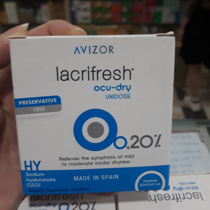 Dung dịch AVIZOR LACRIFRESH ocu-dry 0.20% hộp 20 tép dành cho mắt khô mỏi