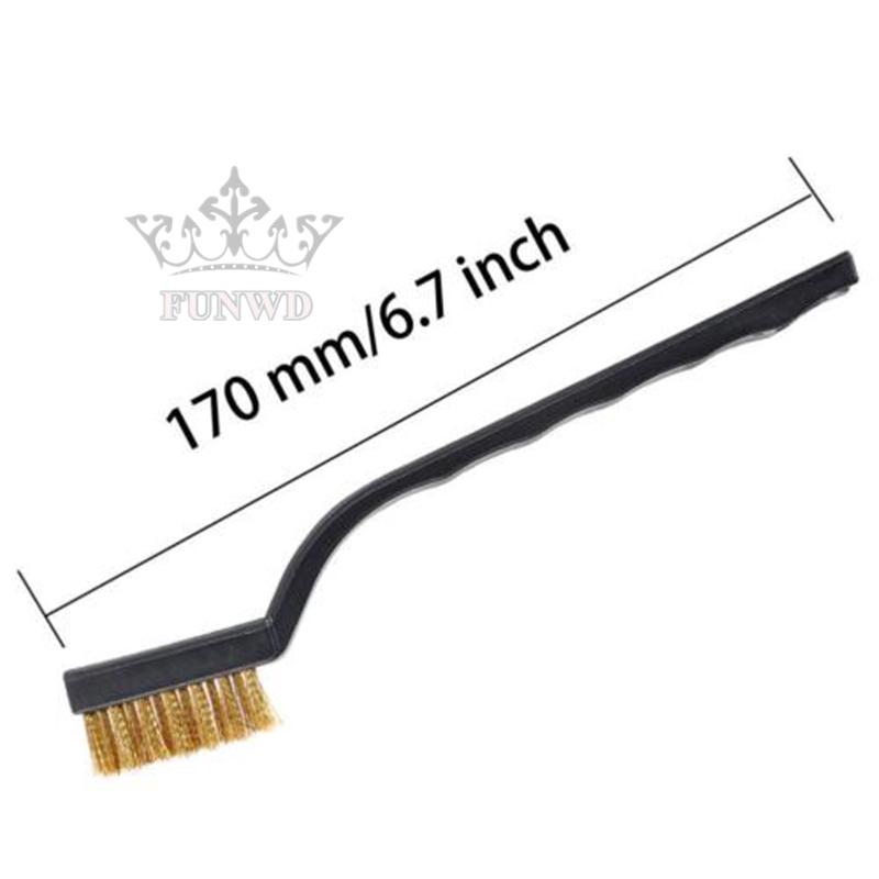 Bộ 12 cái bàn chải vệ sinh vết rỉ mini bằng đồng thau thép DIY