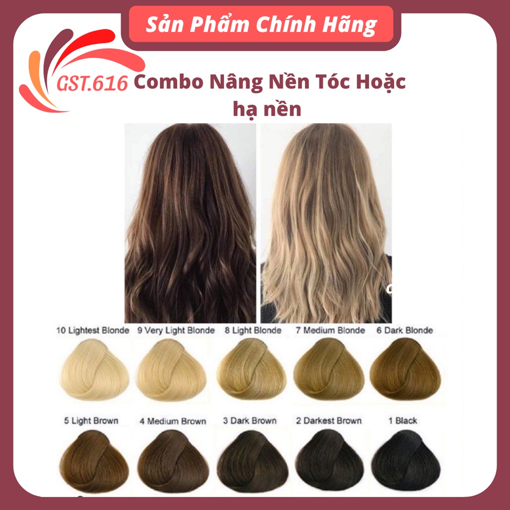 Thuốc nhuộm hạ nền dành cho tóc tẩy/nâng tone/sáng màu tặng oxy găng t