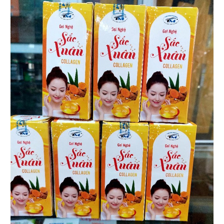 Gel Nghệ Sắc Xuân Collagen , Mờ Sẹo ,Hết Thâm, Dưỡng Ẩm Da,Làm Mềm Da Tuýp 20g