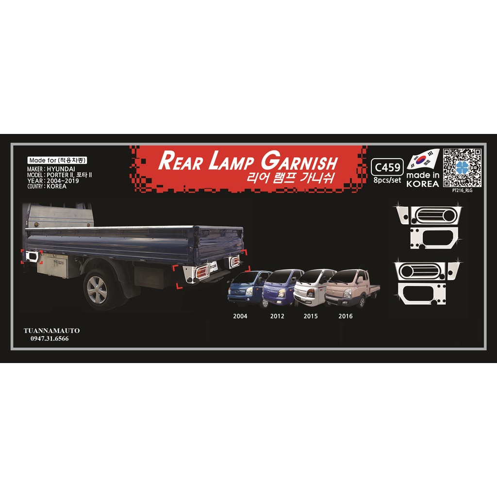 [HN] Ốp trang trí đèn hậu HYUNDAI PORTER II, H150, H100 - HÀNG CHÍNH HÃNG AUTOCLOVER