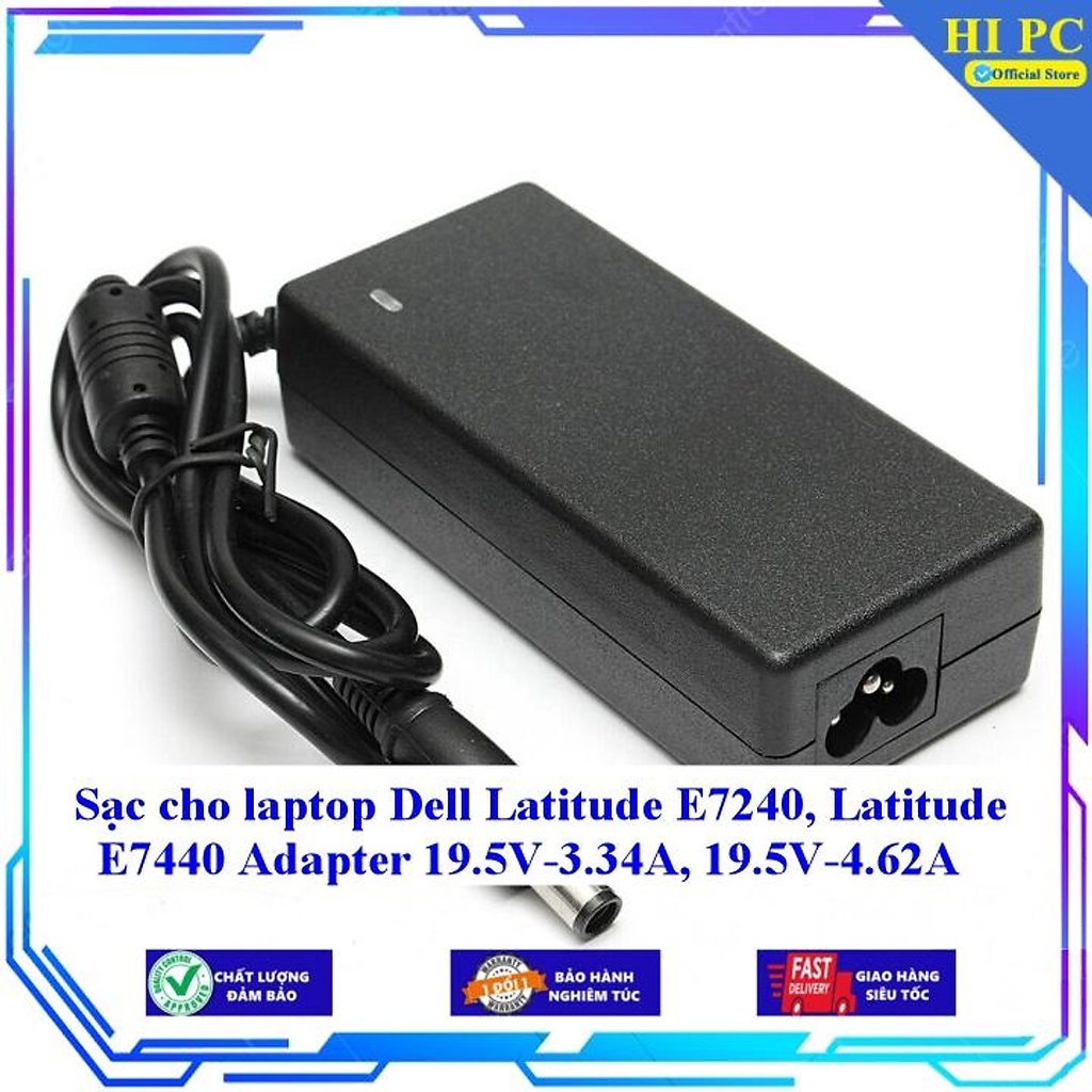 Sạc cho laptop Dell Latitude E7240 Latitude E7440 Adapter 19.5V-3.34A 19.5V-4.62A - Hàng Nhập khẩu