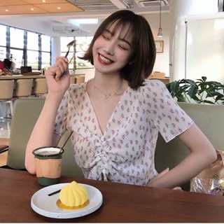 Áo hoa nhí ulzzang dây rút cực xinh