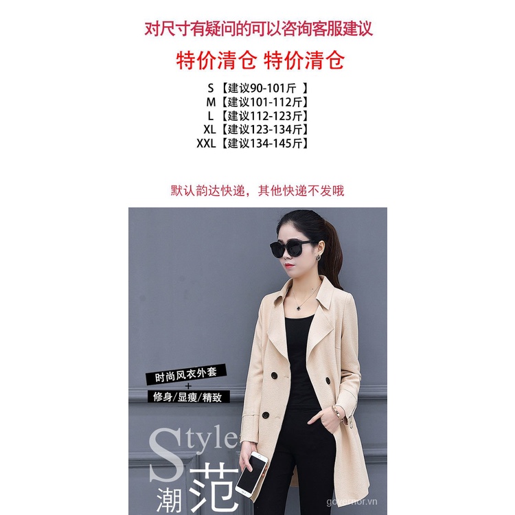 Trench Coat Womens Long2021Spring New Korean Style Women's Clothing All-Matching Fashion Loose and Slimming Coat for Women Spring and Autumn