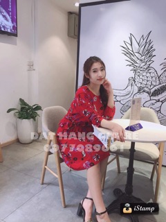 VÁY HOA ĐỎ MANGO AUTHENTIC
