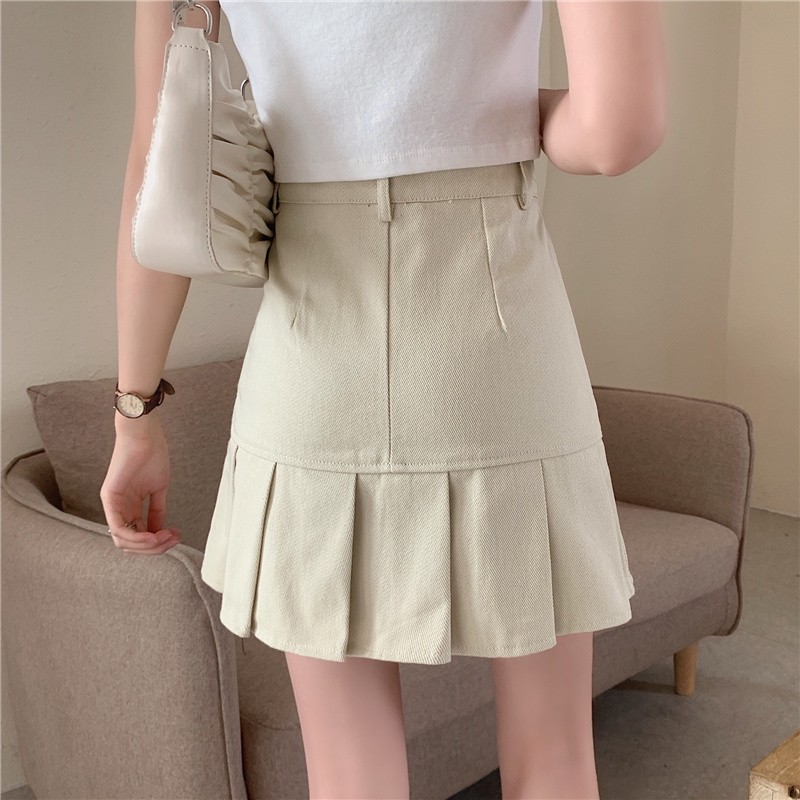Chân Váy Chữ A Xếp Ly Phong Cách Retro Hàn Quốc 2 Màu Lựa Chọn | BigBuy360 - bigbuy360.vn