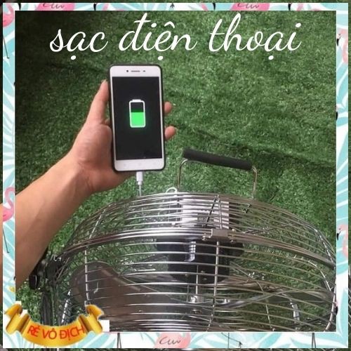 Quạt ngồi tích điện năng lượng mặt trời 20W [ Bảo hành 12 tháng ] sạc được điện thoại | BigBuy360 - bigbuy360.vn