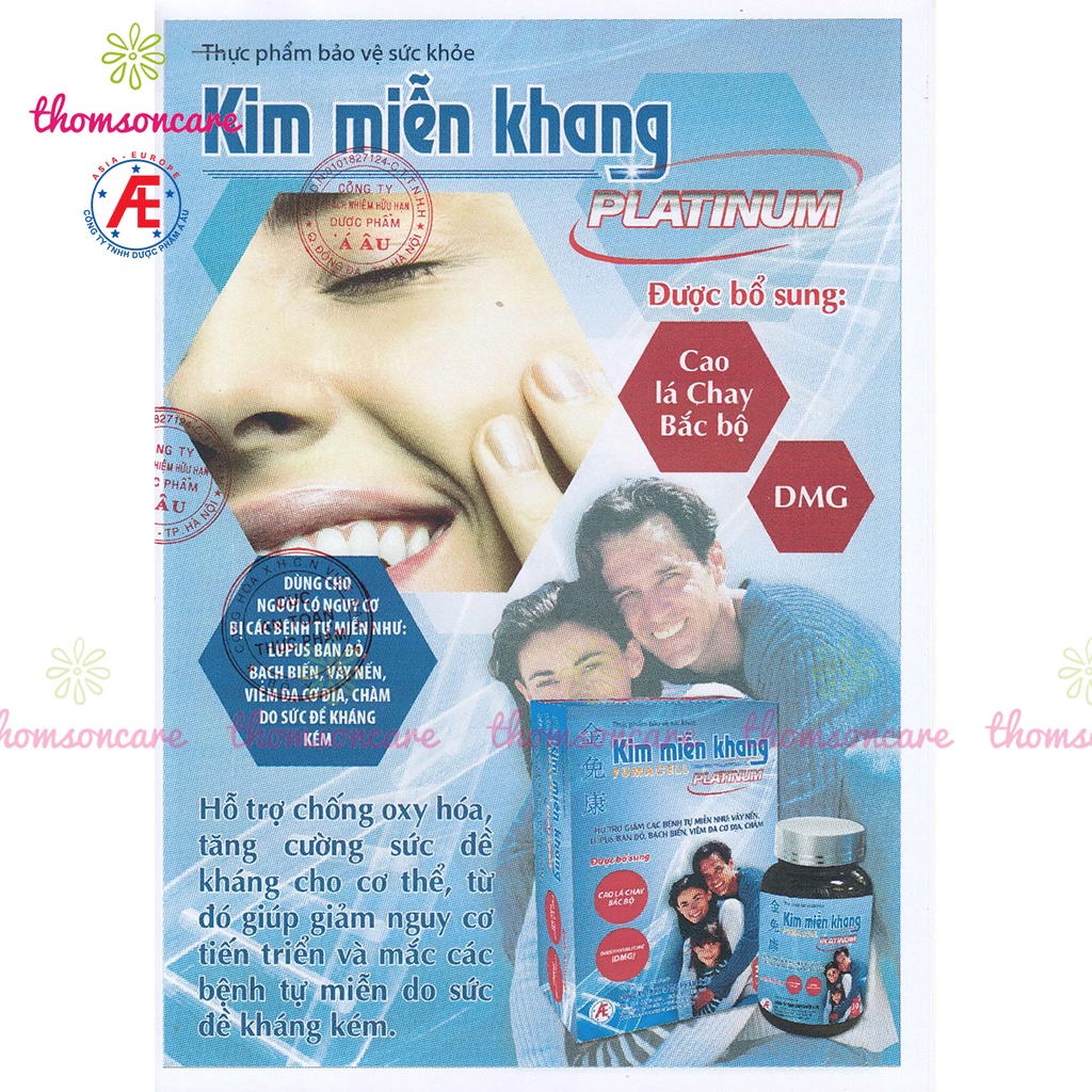 Kim miễn khang Platinum Mẫu mới Hàm lượng cao, hỗ trợ giảm vảy nến từ thảo dược