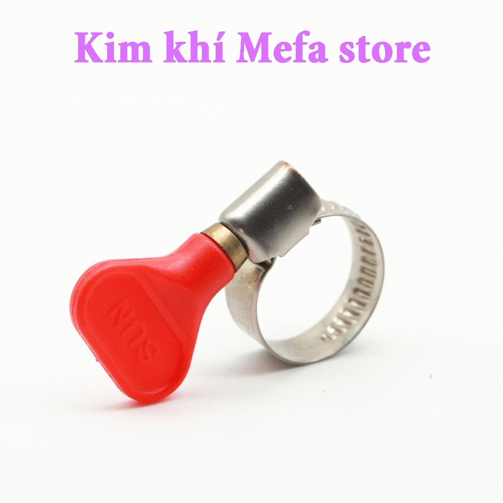Đai siết cổ dê inox có tay vặn nhựa 6-32 mm - Quai nhê inox siết ống nhanh chóng chắc chắn