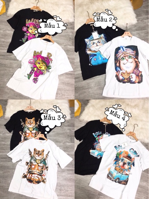 [ HÌNH THẬT, CÓ VIDEO] Áo phông nữ tay lỡ cổ tròn in hình hót hít gắn đá sang trọng | BigBuy360 - bigbuy360.vn