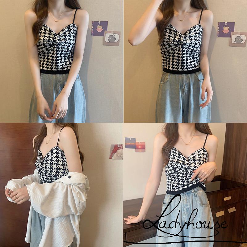 Áo Hai Dây Họa Tiết Răng Cưa Thời Trang Mùa Hè Cho Nữ