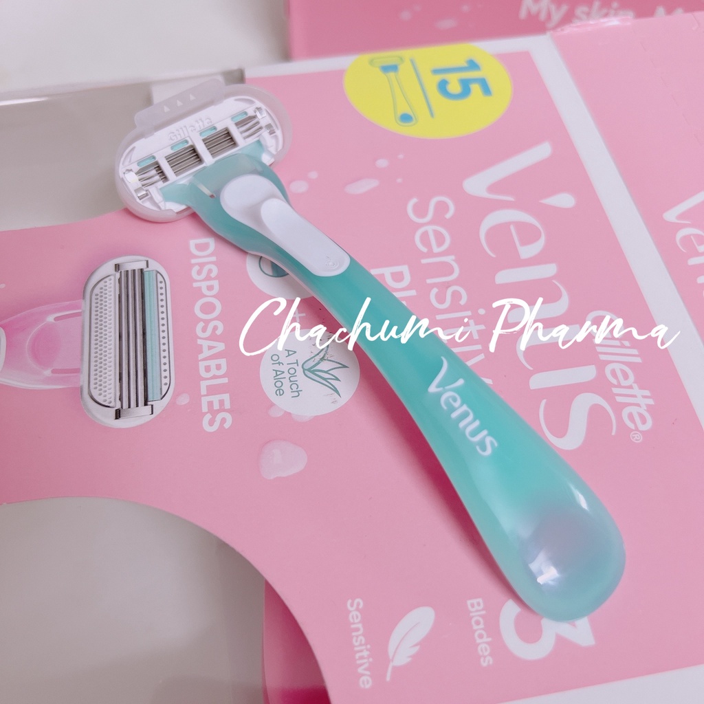 Dao cạo Gillette Venus Sensitive plus đầu 3 lưỡi cho da nhạy cảm