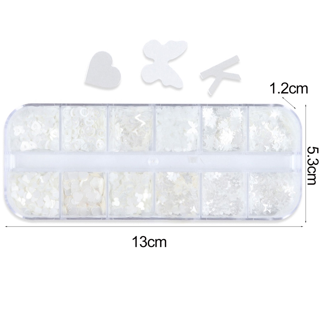 Jen 1 Hộp Sequin Lấp Lánh Hình Lá Phong 6 Ngăn Không Phai Màu Sắc Sống Động Sáng Tạo Trang Trí Móng Tay Nghệ Thuật Cho Salon