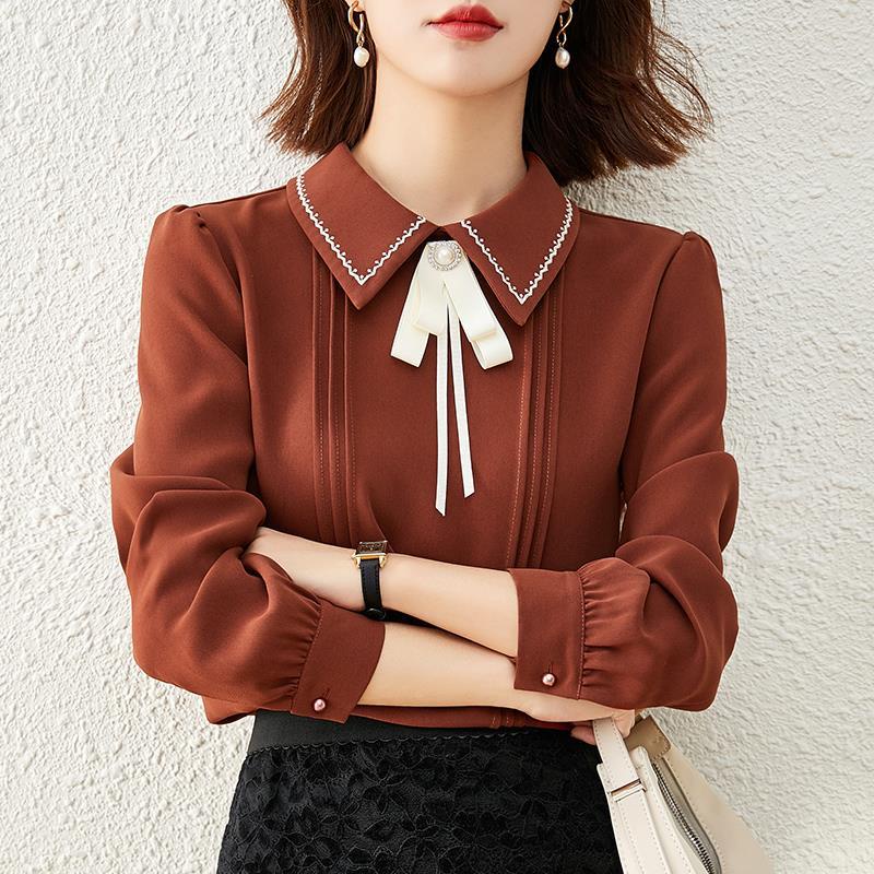 Áo Sơ Mi Chiffon Tay Dài Thời Trang Mùa Thu Dành Cho Nữ