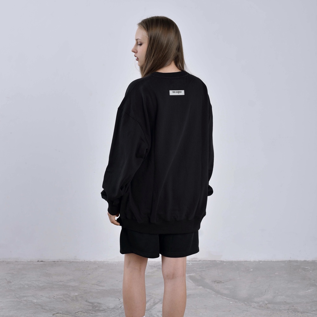 Áo Nỉ Bông Unisex Sweater Thêu Logo Thiết Kế Phong Cách Kiểu Gỗ