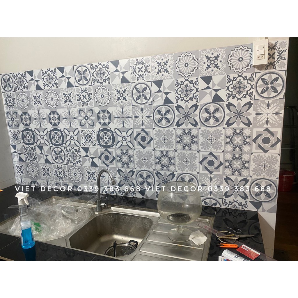 Decal Dán bếp - Set 1m dài Giấy dán Họa tiết đơn giản - Trang trí bếp, Dán tường, Gạch men - Viet Decor | BigBuy360 - bigbuy360.vn